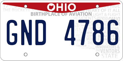 OH license plate GND4786