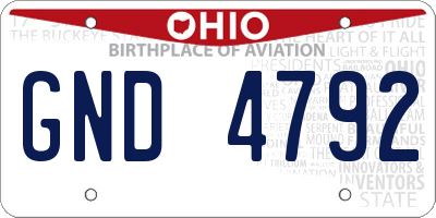OH license plate GND4792