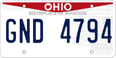 OH license plate GND4794