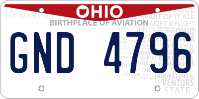 OH license plate GND4796