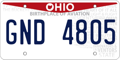 OH license plate GND4805