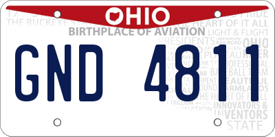 OH license plate GND4811