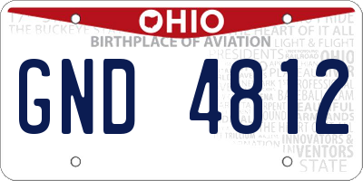 OH license plate GND4812