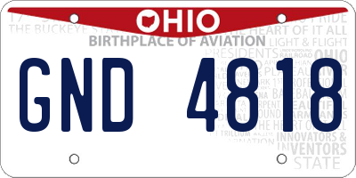 OH license plate GND4818