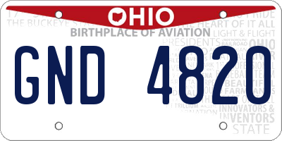 OH license plate GND4820