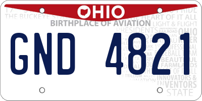 OH license plate GND4821