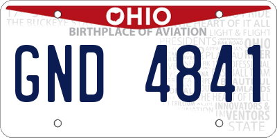 OH license plate GND4841