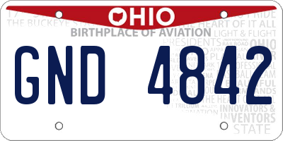 OH license plate GND4842