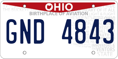 OH license plate GND4843