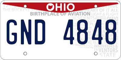 OH license plate GND4848