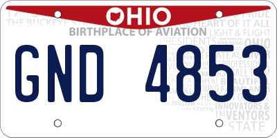 OH license plate GND4853