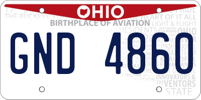 OH license plate GND4860