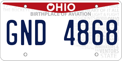 OH license plate GND4868