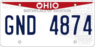 OH license plate GND4874