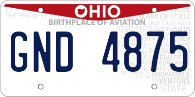 OH license plate GND4875