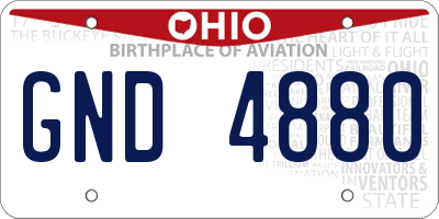 OH license plate GND4880