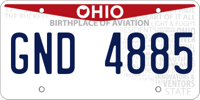 OH license plate GND4885