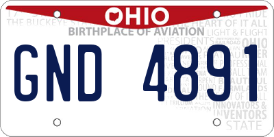 OH license plate GND4891