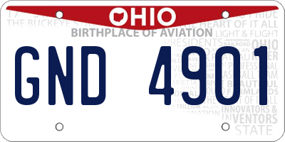 OH license plate GND4901