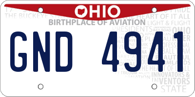 OH license plate GND4941