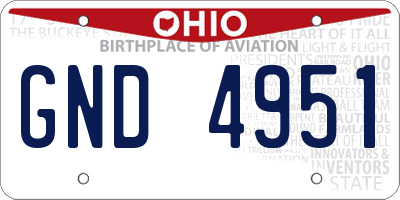OH license plate GND4951
