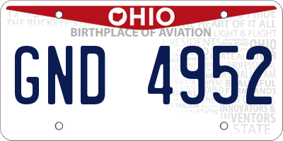 OH license plate GND4952