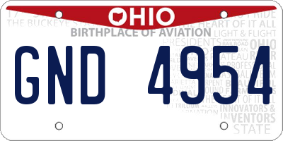 OH license plate GND4954