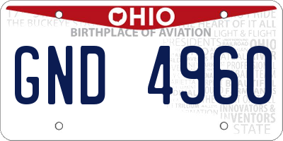 OH license plate GND4960