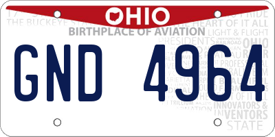 OH license plate GND4964