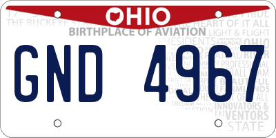 OH license plate GND4967