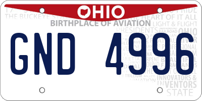 OH license plate GND4996