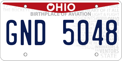 OH license plate GND5048