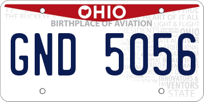 OH license plate GND5056