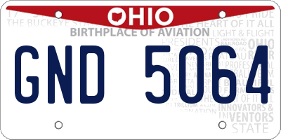 OH license plate GND5064