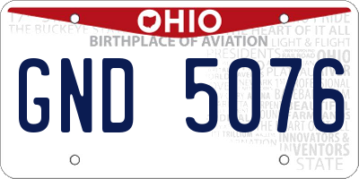 OH license plate GND5076