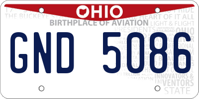 OH license plate GND5086