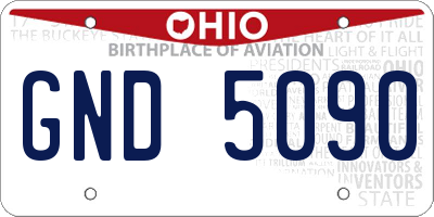 OH license plate GND5090