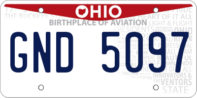 OH license plate GND5097