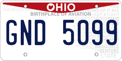 OH license plate GND5099