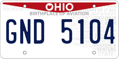 OH license plate GND5104
