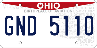 OH license plate GND5110
