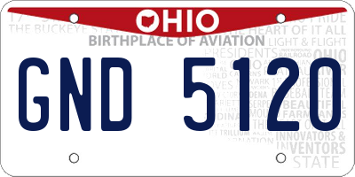 OH license plate GND5120
