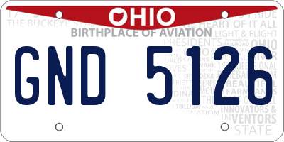 OH license plate GND5126