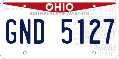 OH license plate GND5127