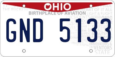 OH license plate GND5133