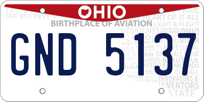 OH license plate GND5137