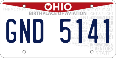 OH license plate GND5141