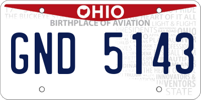 OH license plate GND5143