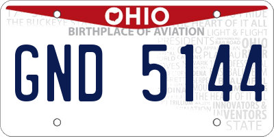 OH license plate GND5144