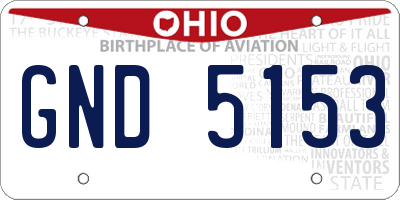 OH license plate GND5153